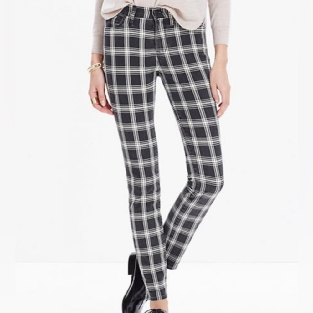 Madewell plaid skinny jean size 26